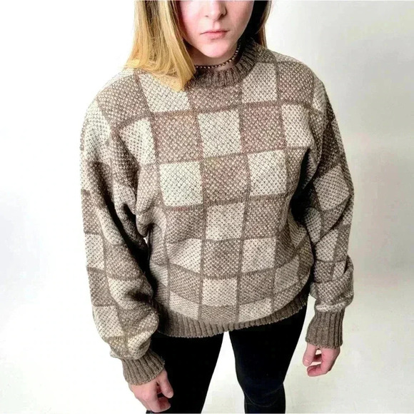 Vintage Mock Neck Chunky Knit Sweater - M - Picture 1 of 5
